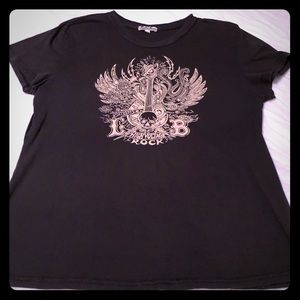 Lucky Brand Tee. Dark brown with tan. Size XL